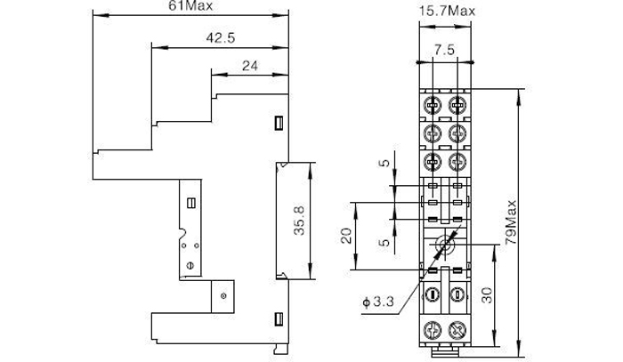 Реле промежуточное на DIN-рейку, 12V DC в сборе купить в Москве